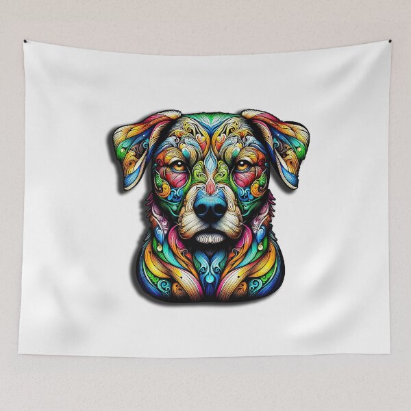 Item preview, Colorful dog – magical animal art designed and sold by MarcVan.