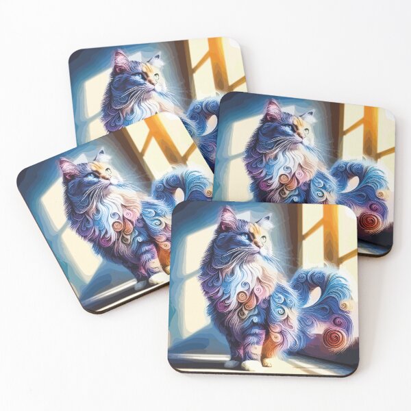 Item preview, Dreamy Abstract Cat in Magical Light designed and sold by MarcVan.