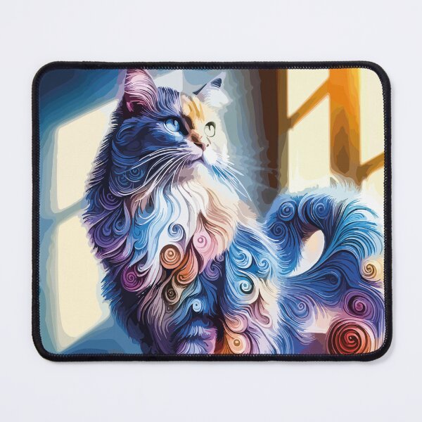 Item preview, Dreamy Abstract Cat in Magical Light designed and sold by MarcVan.
