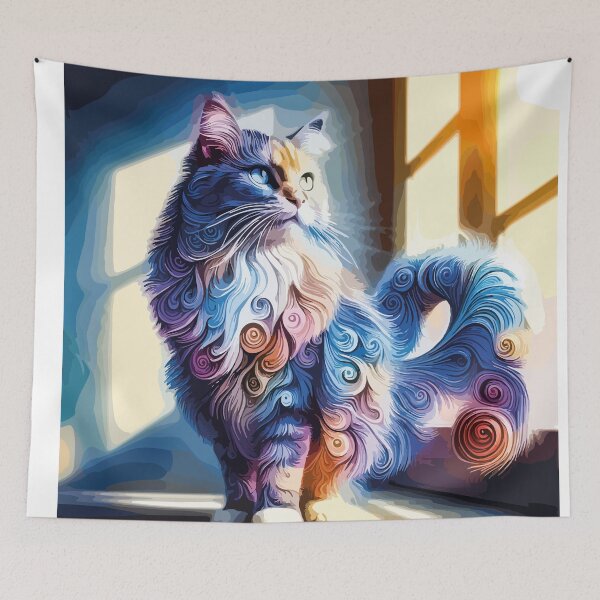 Item preview, Dreamy Abstract Cat in Magical Light designed and sold by MarcVan.