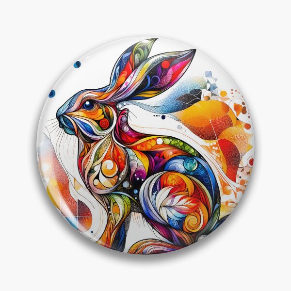 Item preview, Colorful Folk Art Rabbit – Boho Style designed and sold by MarcVan.