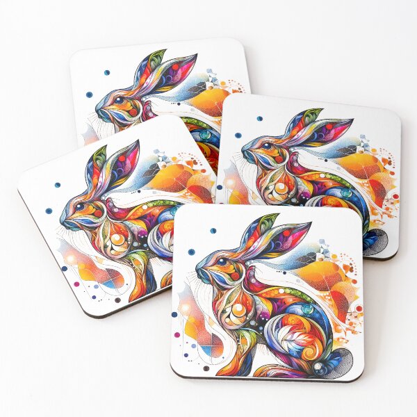 Item preview, Colorful Folk Art Rabbit – Boho Style designed and sold by MarcVan.