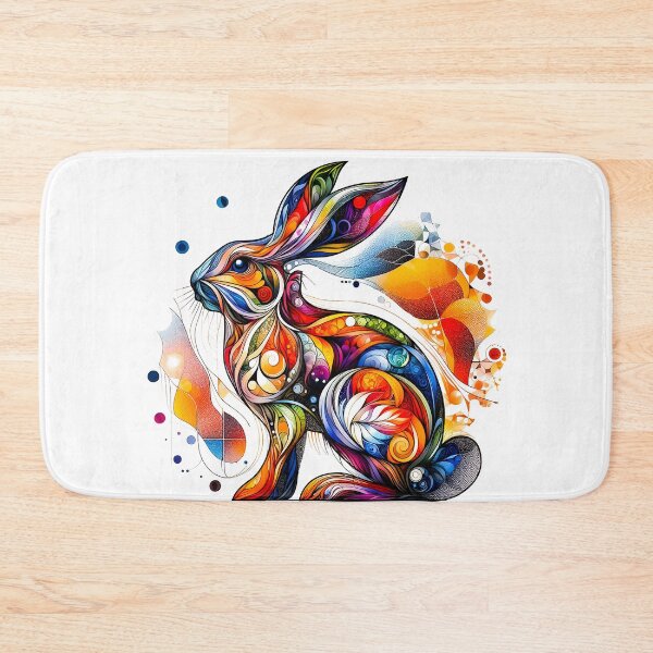 Item preview, Colorful Folk Art Rabbit – Boho Style designed and sold by MarcVan.