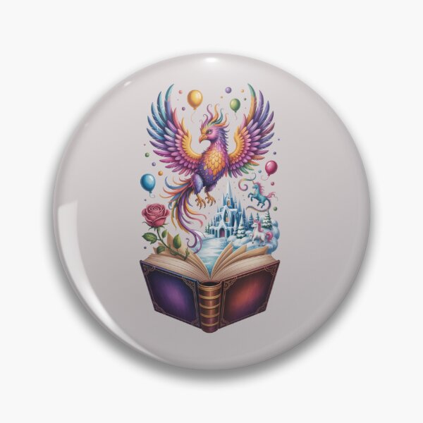 Item preview, large purple and gold phoenix emerging from the book’s aged pages designed and sold by 123ks.