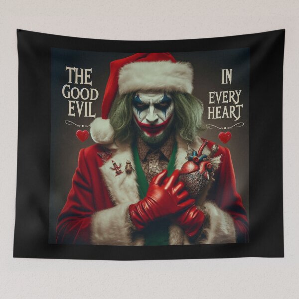 Item preview, Gothic Santa Villain Heart Brooch designed and sold by Voodoo Store Paranormal Collections.