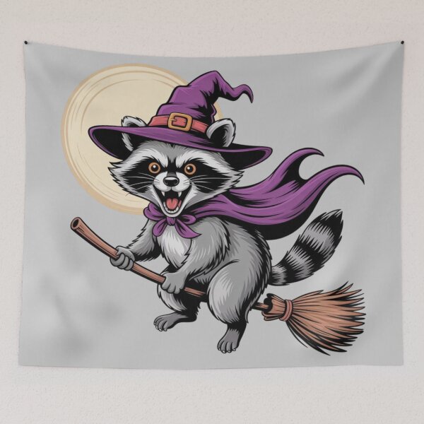 Item preview, Halloween style showcasing a mischievous raccoon as the central figure designed and sold by 123ks.