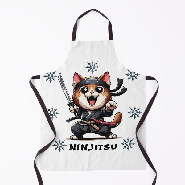 Item preview, Ninjitsu Cat – Cartoon Style with Shurikens designed and sold by MarcVan.