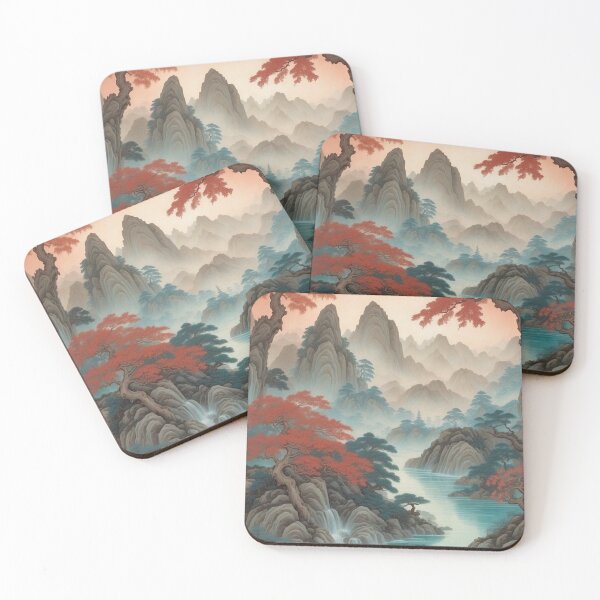 Item preview, Tranquil Reflections in Crimson and Jade designed and sold by KilianSzmid.