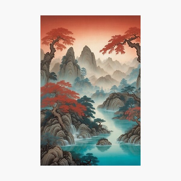 Item preview, Tranquil Reflections in Crimson and Jade designed and sold by KilianSzmid.