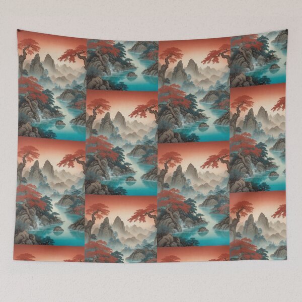 Item preview, Tranquil Reflections in Crimson and Jade designed and sold by KilianSzmid.