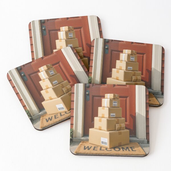 Item preview, Cardboard Boxes Stacked By a Front Door designed and sold by Maria Dryfhout.