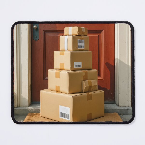 Item preview, Cardboard Boxes Stacked By a Front Door designed and sold by Maria Dryfhout.