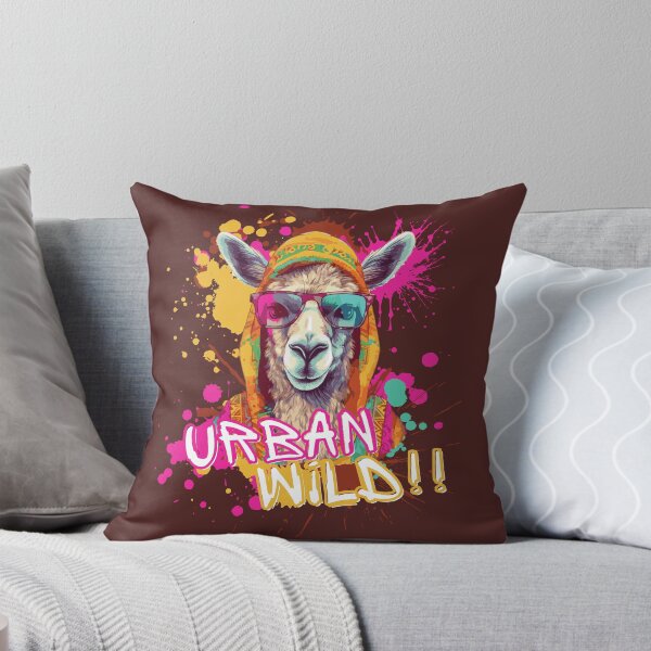 Item preview, Llama urbana con capucha: ilustración animal divertida y colorida de arte callejero designed and sold by PCGraphicStudio.
