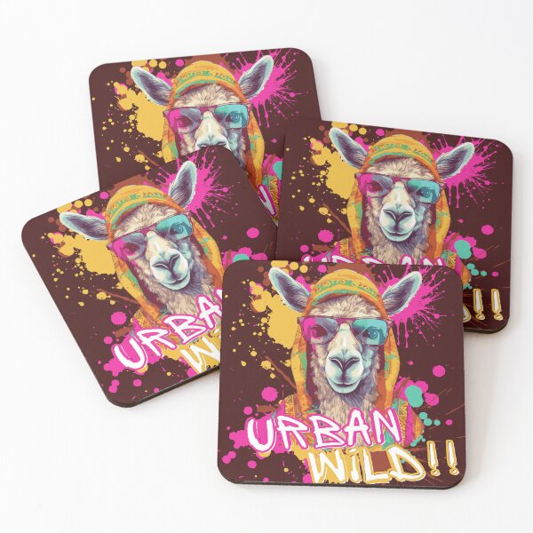 Item preview, Urban Llama in Hoodie – Colorful Street Art Style Funny Animal Illustration designed and sold by PCGraphicStudio.
