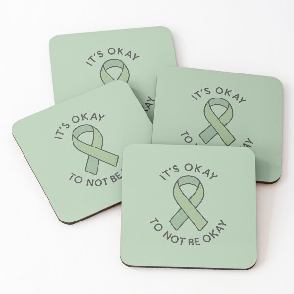 Item preview, It’s Okay to Not Be Okay – Mental Health Awareness Green Ribbon Design designed and sold by MarCinu Art.