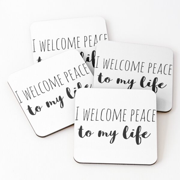 Item preview, I Welcome Peace to My Life – Affirmation – Inner Calm Typography Design designed and sold by Camila  Ardila.