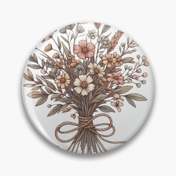 Item preview, Wildflower bouquet with jute string – Boho tattoo style sticker designed and sold by Anna2492.