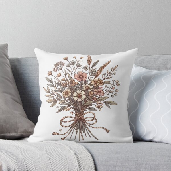 Item preview, Wildflower bouquet with jute string – Boho tattoo style sticker designed and sold by Anna2492.