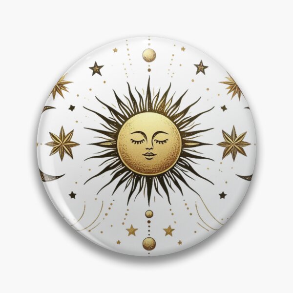 Item preview, Sun, moon & stars in line – Mystical boho design with gold accents designed and sold by Anna2492.
