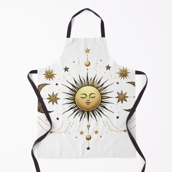 Item preview, Sun, moon & stars in line – Mystical boho design with gold accents designed and sold by Anna2492.