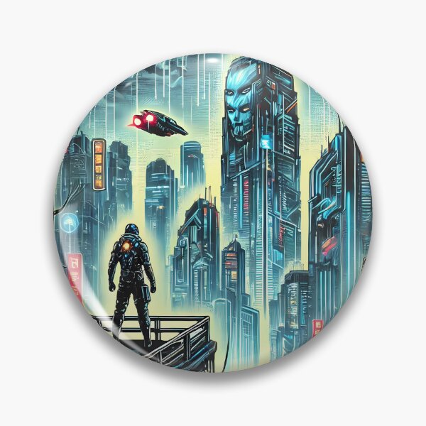 Item preview, Cyberpunk Cityscape Sentinel designed and sold by Linework Studio.