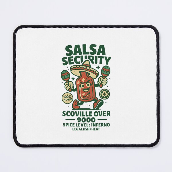 Item preview, Salsa Security — Scoville Over 9000 • Spice Level: INFERNO • Legal(ish) Heat • 100% Picante (Cinco de Mayo Retro Tee) designed and sold by BeetleDots.