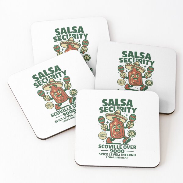 Item preview, Salsa Security — Scoville Over 9000 • Spice Level: INFERNO • Legal(ish) Heat • 100% Picante (Cinco de Mayo Retro Tee) designed and sold by BeetleDots.
