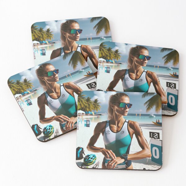 Item preview, “Beach Start. Warrior Heart.” Triathlon Woman Motivation Design designed and sold by Triathlongram.