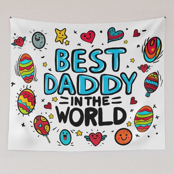 Item preview, Best Daddy in the World – Fun Doodle Typography designed and sold by MarcVan.