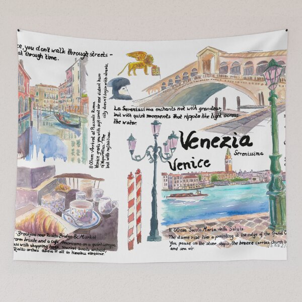 Item preview, Venice Travel Diary Sketches of Canals Dreams a Bucket List designed and sold by artshop77.