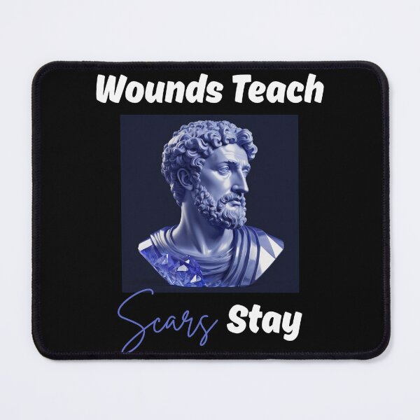Item preview, Wounds Teach, Scars Stay - Marcus Aurelius Blue Tanzanite Crystal Stoic Sculpture designed and sold by LexaArtworks.