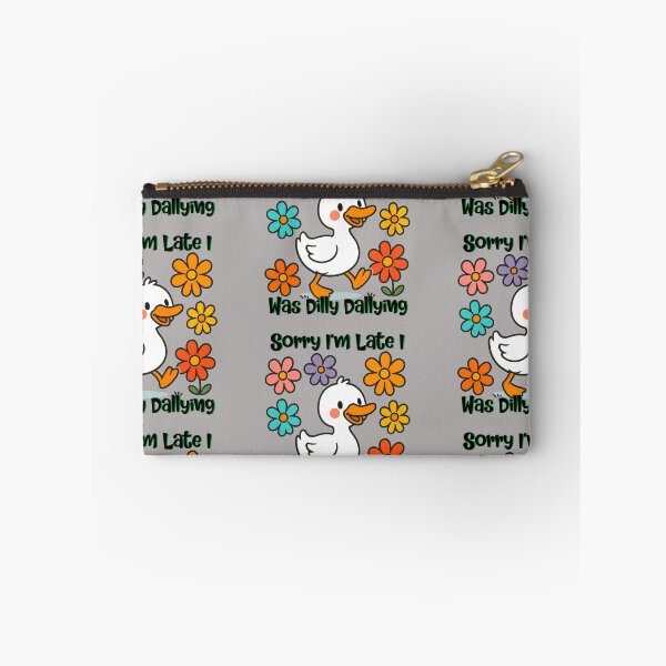 Aperçu de l'œuvre Citation drôle de canard – Désolé, je suis en retard, j'ai traîné les pieds – Joli design de fleurs rétro créée et vendue par PCGraphicStudio.