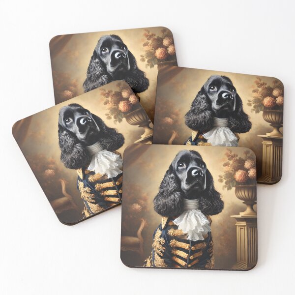 Item preview, Regal Black Cocker Spaniel – Noble Dog Portrait in Royal Attire designed and sold by ParadisePosters.