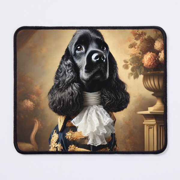 Item preview, Regal Black Cocker Spaniel – Noble Dog Portrait in Royal Attire designed and sold by ParadisePosters.