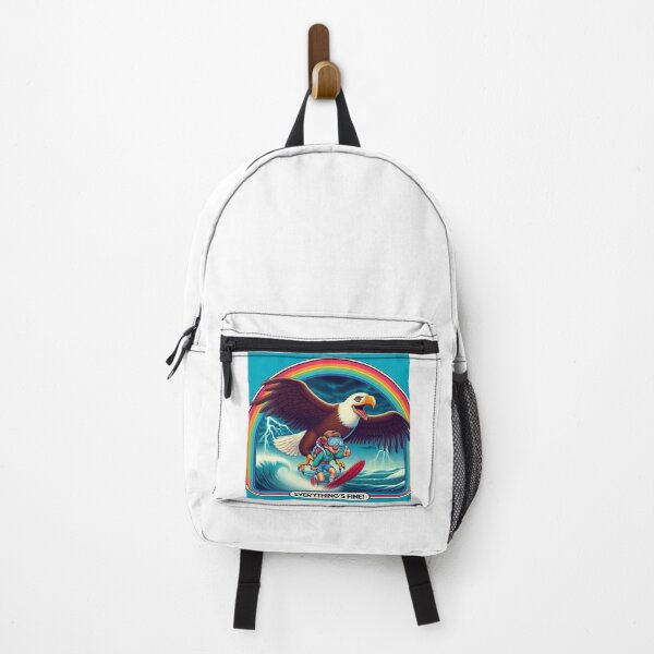Item preview, Everything's fine - Surfer almost scooped up by giant eagle, cartoon funny style designed and sold by iansartwork.