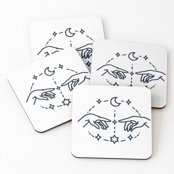 Item preview, Minimalist hands with stars – symbolic connection as line art designed and sold by Anna2492.