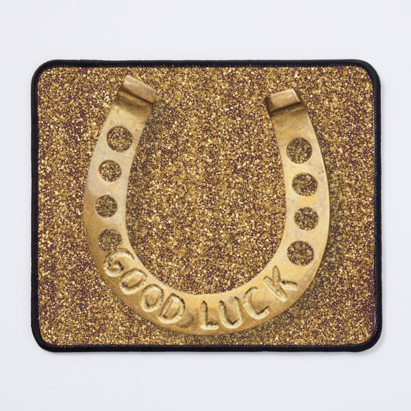 Item preview, Golden Good Luck Horseshoe – Sparkling Fortune Decor - Stickers, Home Decor, Apparel & Radiant Gifts designed and sold by Ishtar Park Equine Shop.