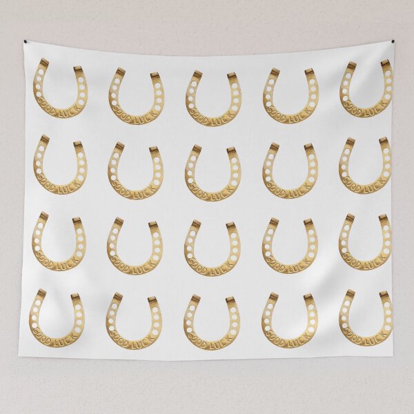Item preview, Golden Good Luck Horseshoe – Sparkling Fortune Decor - Stickers, Home Decor, Apparel & Radiant Gifts  designed and sold by Ishtar Park Equine Shop.