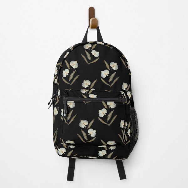 Item preview, Pressed Orchids Herbarium Art Botanical Pattern on Black Inverse designed and sold by HerbariumPattern.