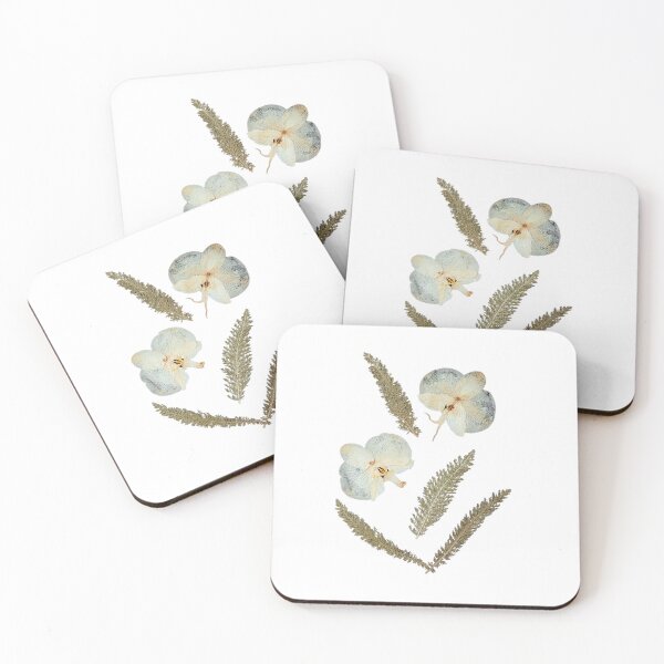 Item preview, Pressed Orchids Herbarium Art Botanical Pattern on White Inverse  designed and sold by HerbariumPattern.