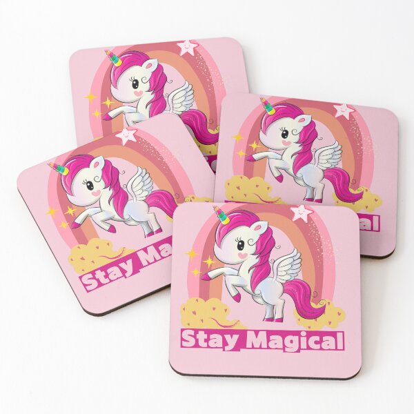 Item preview, Stay Magical – Cute Kawaii Unicorn Rainbow Art – Pastel Fantasy Girl Gift designed and sold by PCGraphicStudio.