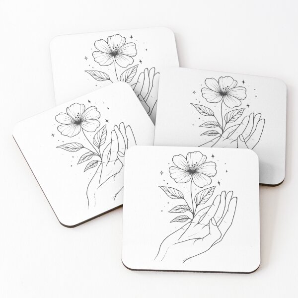 Item preview, Delicate flower from the hand – minimalist tattoo style design designed and sold by Anna2492.