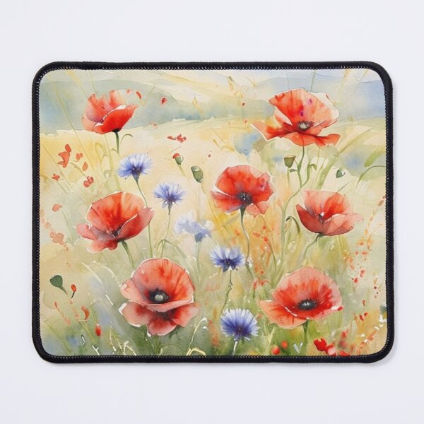 Item preview, Watercolor Poppies & Cornflowers – Polish Countryside Wildflowers designed and sold by Monika Howarth.