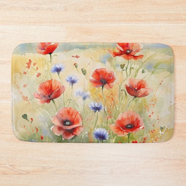 Item preview, Watercolor Poppies & Cornflowers – Polish Countryside Wildflowers designed and sold by Monika Howarth.