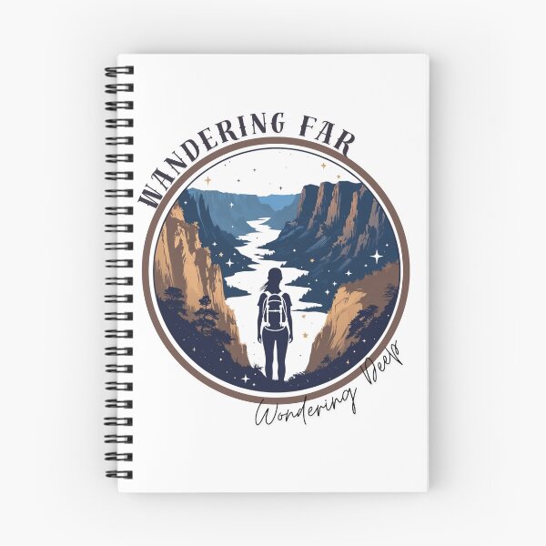 Item preview, Wandering Far Wondering Deep Women’s Hiking T-Shirt | Trail Life Tee | Nature Lover Gift for Outdoorsy Women designed and sold by Chévere Nomad.