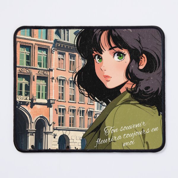 Item preview, Romantic Farewell in Brussels Belgium Europe – Retro Anime Travel Girl Love Quote designed and sold by Kawaii-Sky.