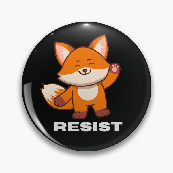 Item preview, Orange Fox, with fist raised, RESIST designed and sold by CheekyGrace.