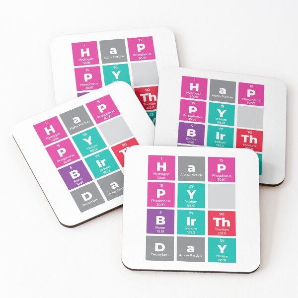 Item preview, Happy Birthday – Periodic Table Science Typography Design designed and sold by Rodney's Marketplace.