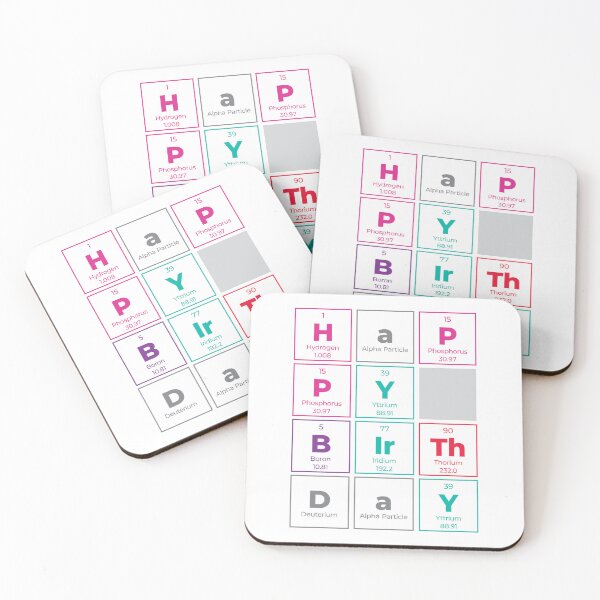 Item preview, Copy of Happy Birthday – Periodic Table Science Typography Outlined Design designed and sold by Rodney's Marketplace.