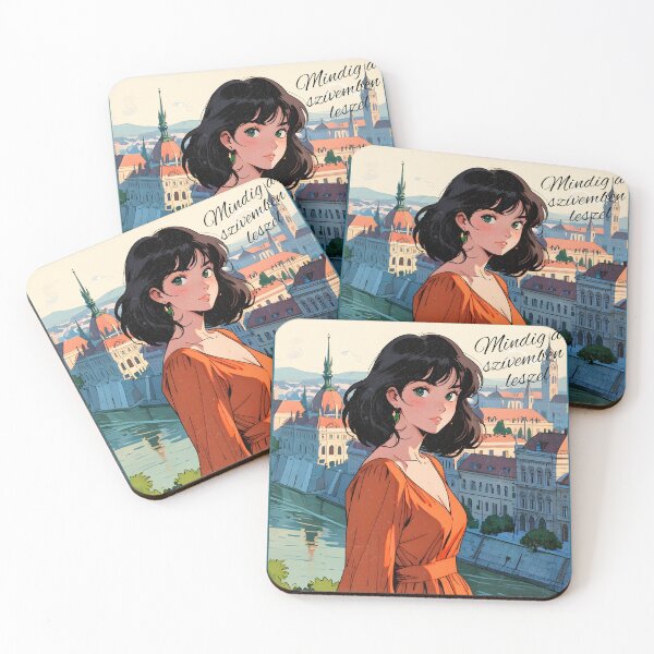 Item preview, Romantic Farewell in Budapest Hungary Europe – Retro Anime Travel Girl Love Quote designed and sold by Kawaii-Sky.